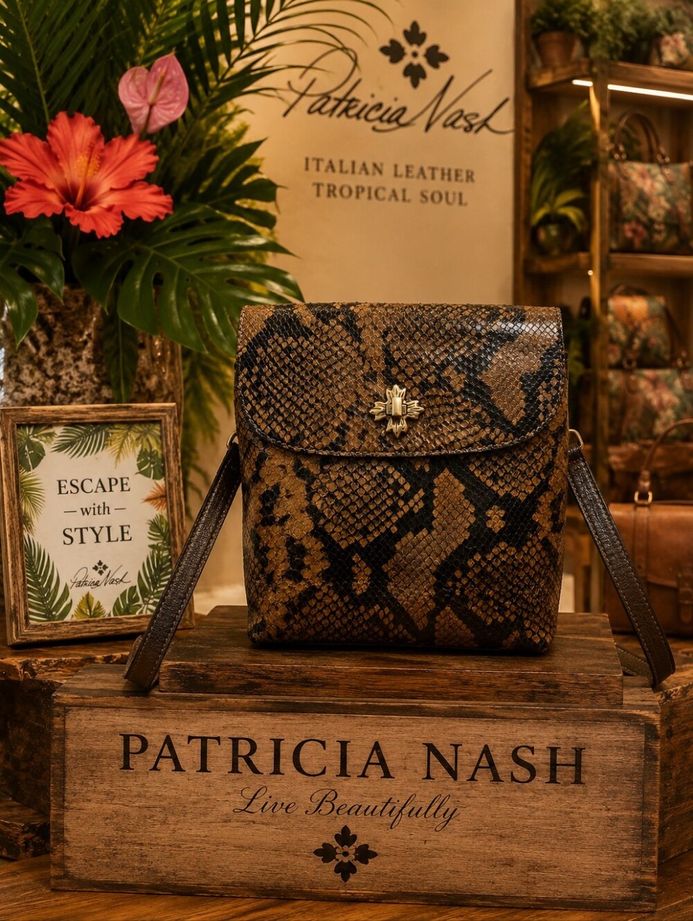 Patricia Nash *RARE Python Print Careri Bag - NWT - Picture 10 of 10